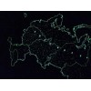 Карта Российской Федерации, светящаяся в темноте, настенная, сувенирное издание, в тубусе представитель Levenhuk в России